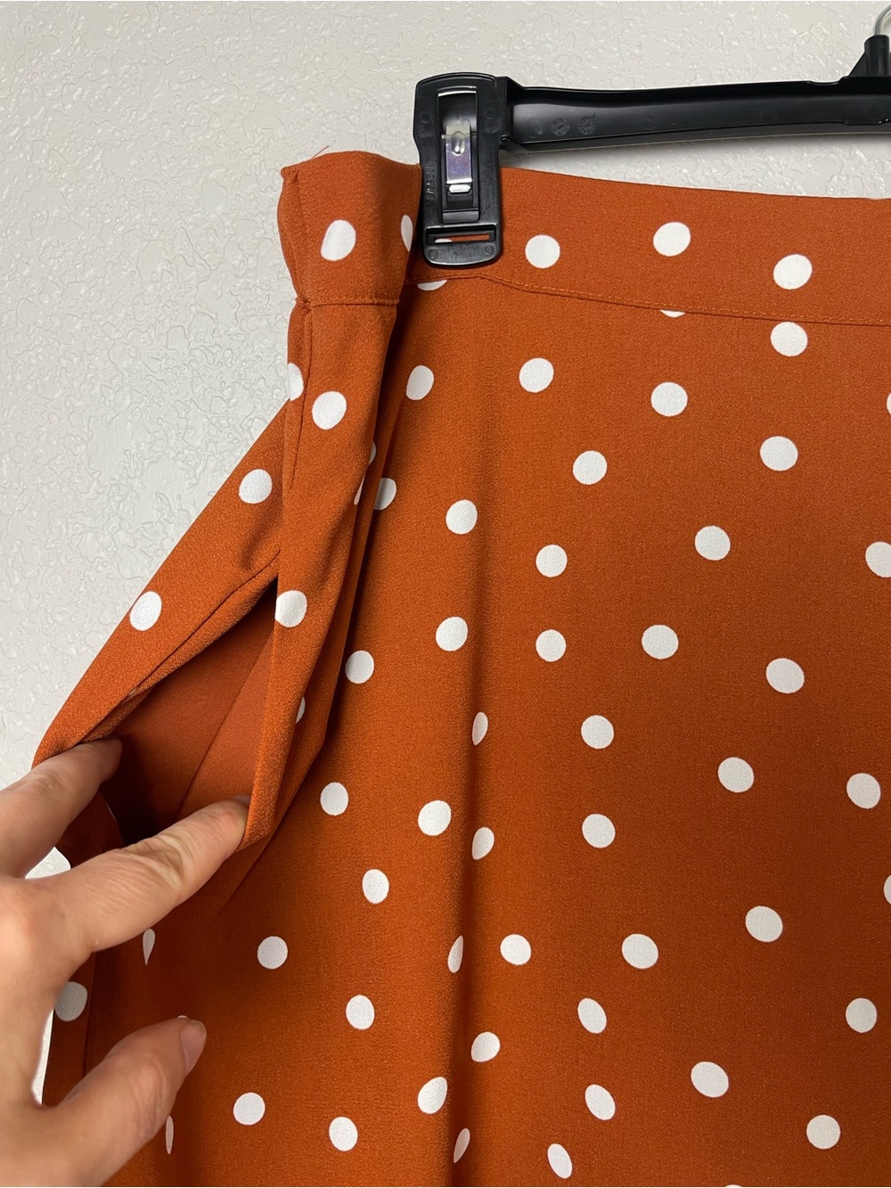bnwt! a new day Rust Polka Dot Maxi Skirt with pockets! Size L - Picture 6 of 9